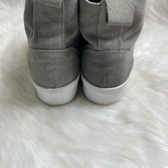 Shellys London made in Italy gray leather suede platform lace up boots S… - Picture 4 of 9